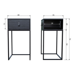 Table de chevet avec tiroir LAELIA - Woood DHK - 5