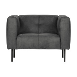 Fauteuil douillet simili cuir style rétro DOHA, marque Vtwonen 