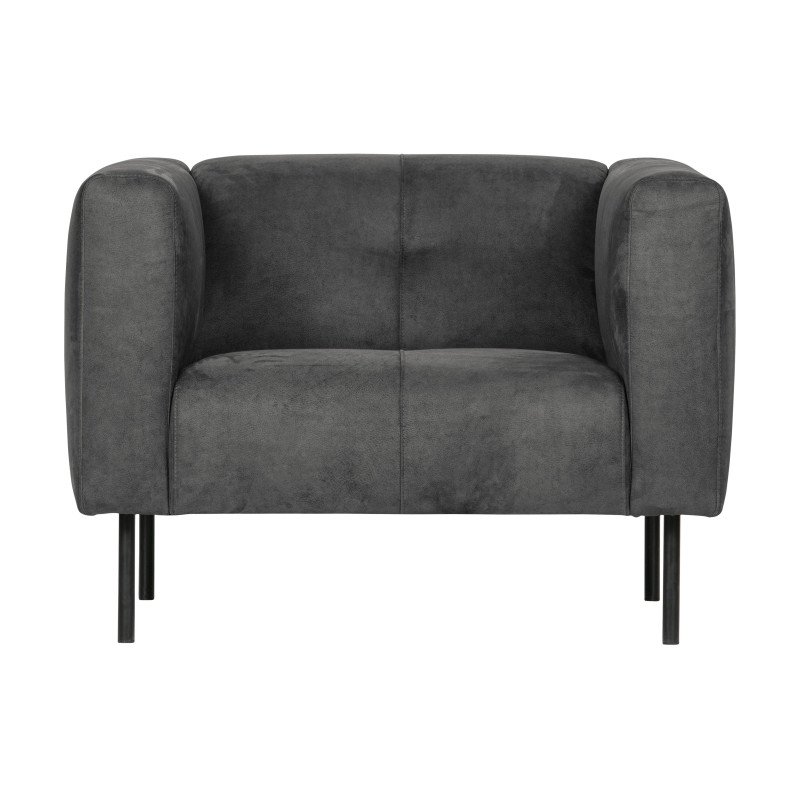 Fauteuil douillet simili cuir style rétro DOHA, marque Vtwonen 