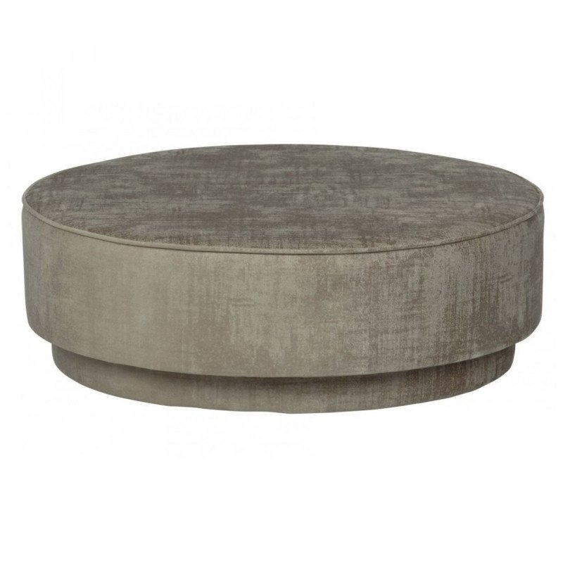 Grand pouf rond style moderne en velours, marque Vtwonen