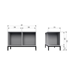 Meuble de rangement bois 81cm LOWA