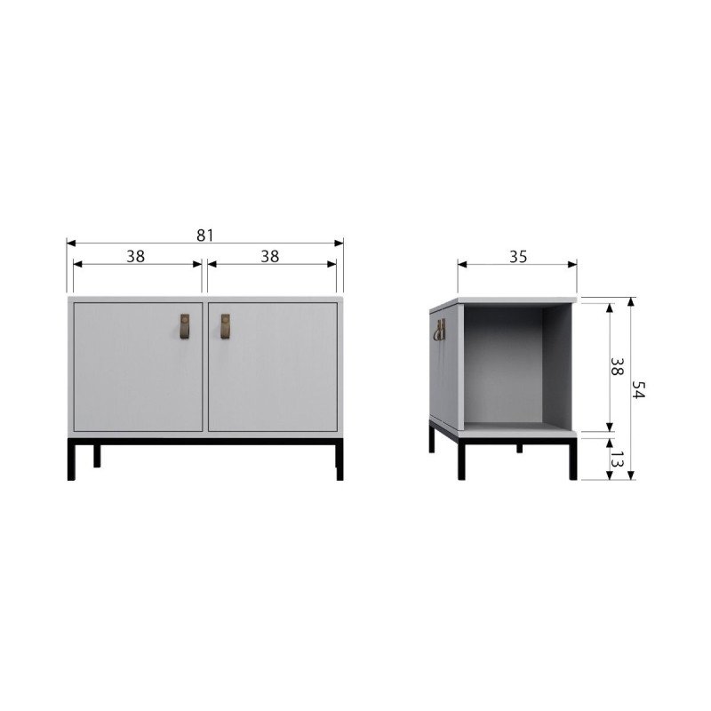 Mini buffet bas 81cm bois LOWA