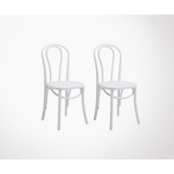 Lot 2 chaises design bois BISTRO - Nordal