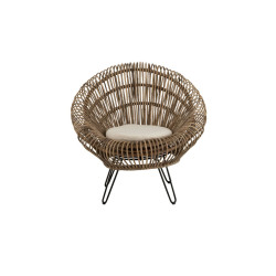 Fauteuil extérieur en rotin naturel BLAIR - J-line