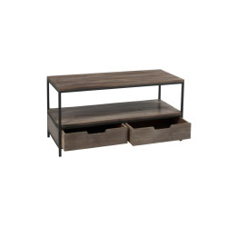 Table basse bois et métal avec tiroirs ALEXIA - J-line
