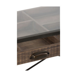 Console avec vitrine bois et métal TALINE - J-line