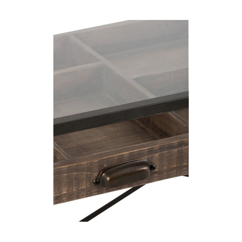Console avec vitrine bois et métal TALINE - J-line