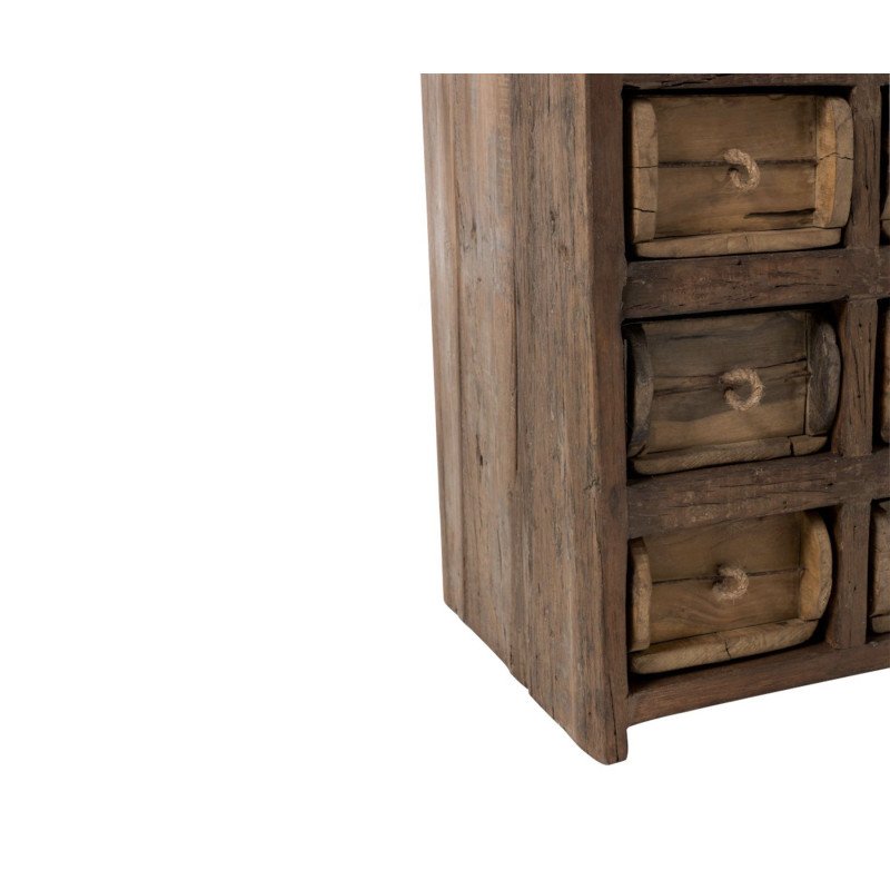 Commode haute 12 tiroirs en bois recyclé BAZA - J-line