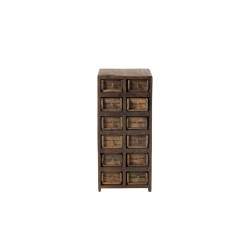 Commode haute 12 tiroirs en bois recyclé BAZA - J-line