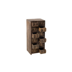 Commode haute 12 tiroirs en bois recyclé BAZA - J-line