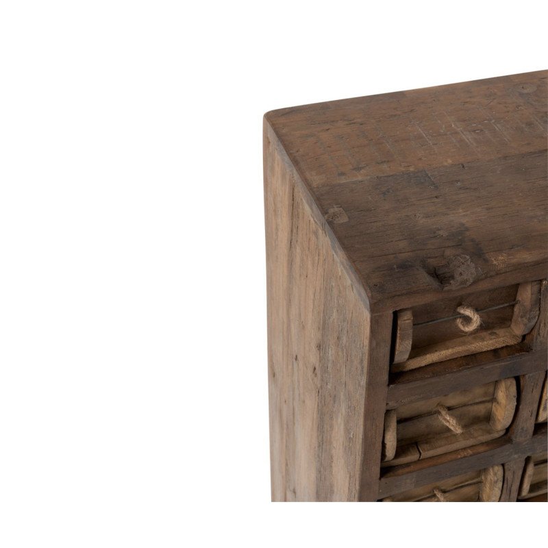 Commode haute 12 tiroirs en bois recyclé BAZA - J-line