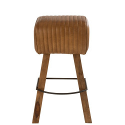 Tabouret de bar rétro en cuir HOPE