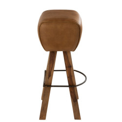 Tabouret de bar rétro en cuir HOPE