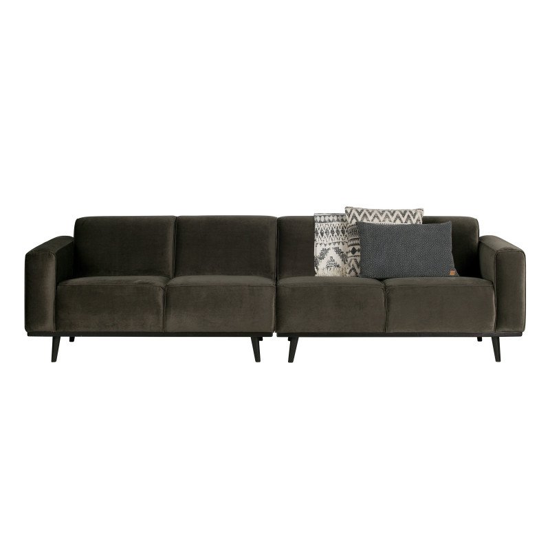 Canapé velours 4 places design retro STATEMENT