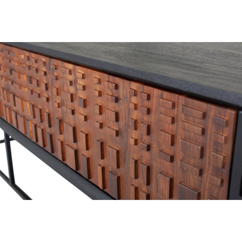 meuble TV moderne en bois de sésame RUBEL