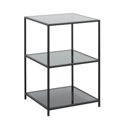 Table d'appoint 3 étagère en métal et verre LOUANE