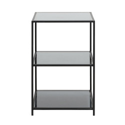 Table d'appoint 3 étagère en métal et verre LOUANE