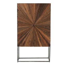 Buffet haut 2 portes en bois pieds métal NIKINE 