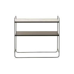 Petite console en métal noir et marbre blanc MARBA
