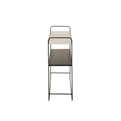 Petite console en métal noir et marbre blanc MARBA