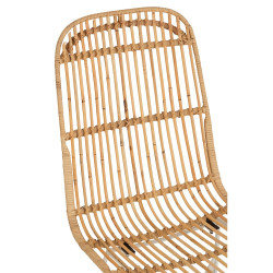 Chaise moderne en rotin et métal blanc EMAL