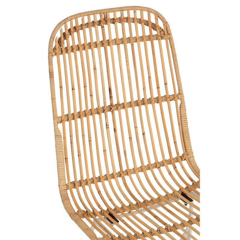 Chaise moderne en rotin et métal blanc EMAL