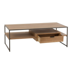 Table basse design en bois avec tiroir ZATI