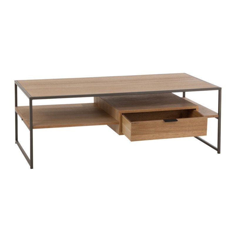 Table basse design en bois avec tiroir ZATI