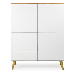 Buffet haut 3 portes 3 tiroirs style scandinave ZINO