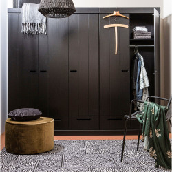 Tapis ethnique noir et blanc ZAKAR