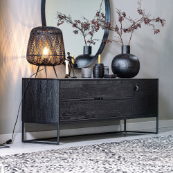Tapis ethnique noir et blanc ZAKAR