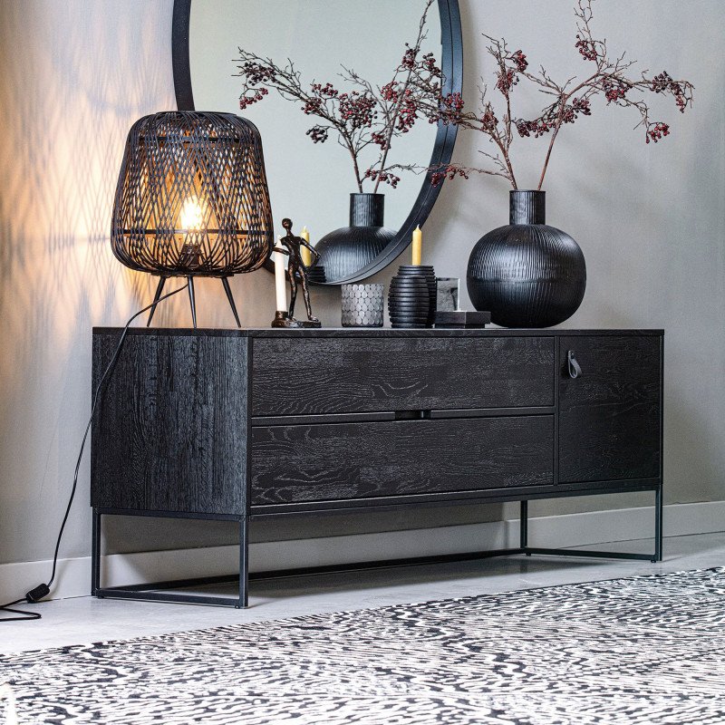 Tapis ethnique noir et blanc ZAKAR