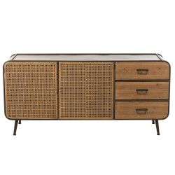 Buffet bas moderne effet cannage 160cm CHERIE