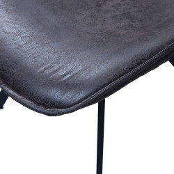 Chaise élégante en cuir noir-SWAN