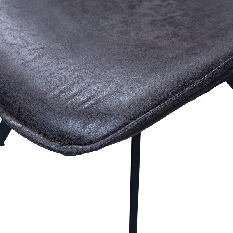 Chaise élégante en cuir noir-SWAN