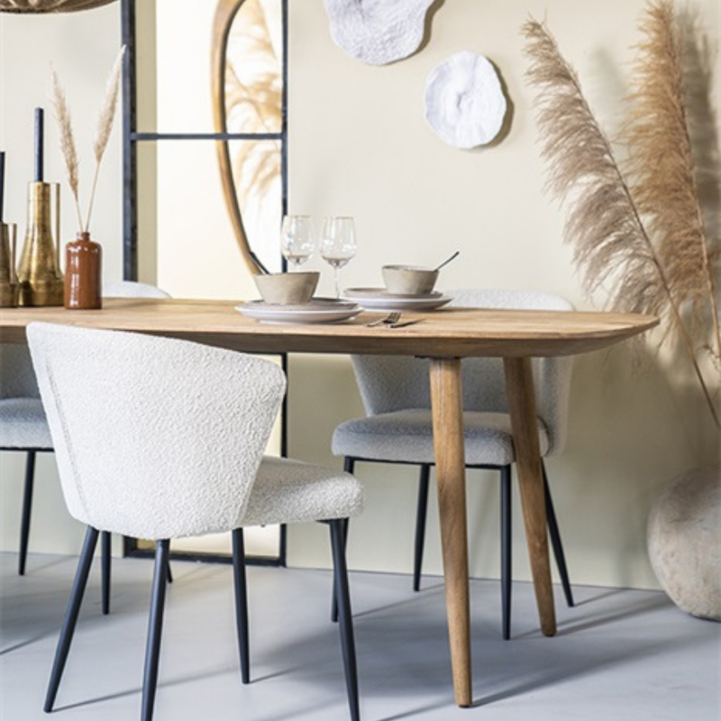 Table à manger ovale 78x220cm en bois