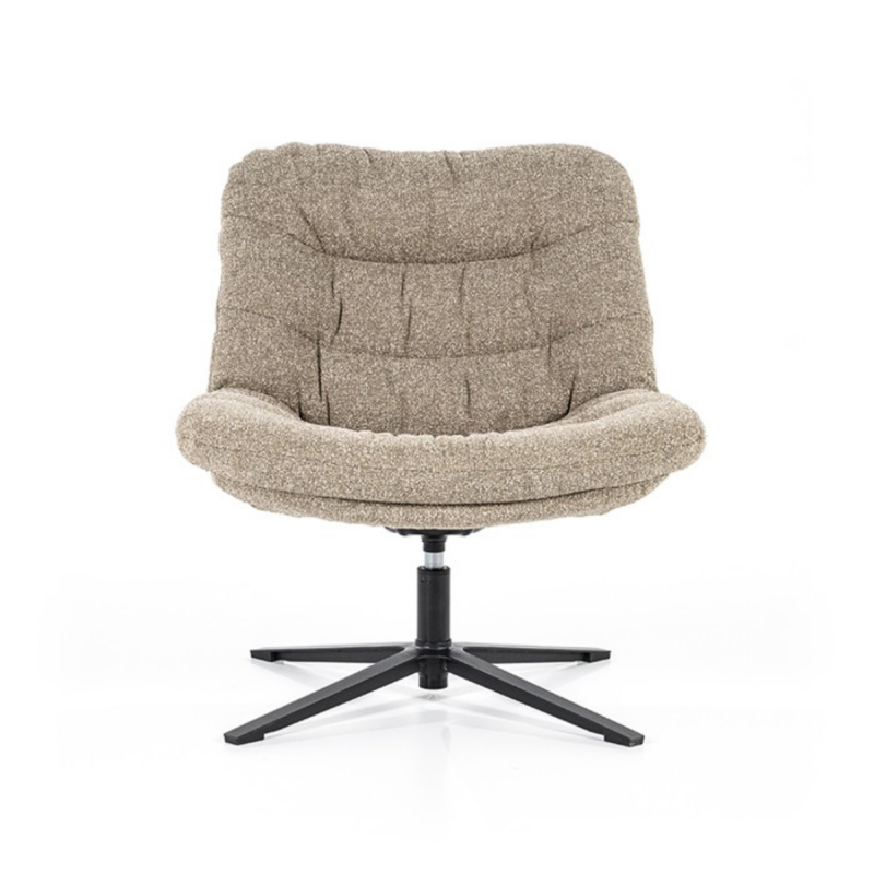 Fauteuil lounge en tissu molletoné