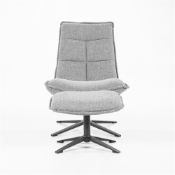 Fauteuil avec repose pieds en tissu molletoné ARKUS