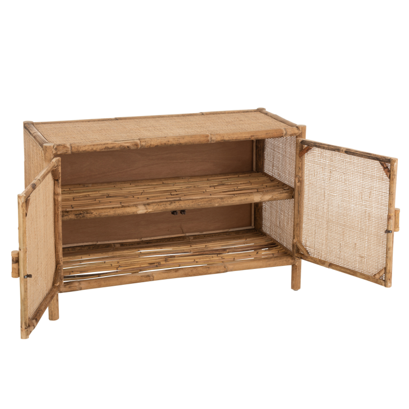 Buffet bas 2 portes en rotin naturel OZARA