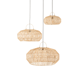 Set de 3 abat jour en rotin naturel BOUZI