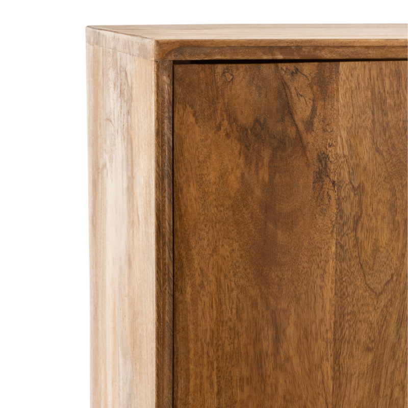Buffet haut 4 portes en bois de manguier marron LORA