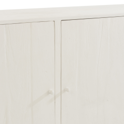 Buffet bas 3 portes en rotin et bois blanc DAISY
