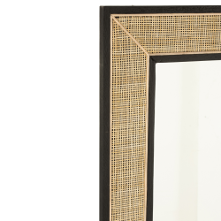 Miroir 180x110cm en bois et rotin noir LOUPI