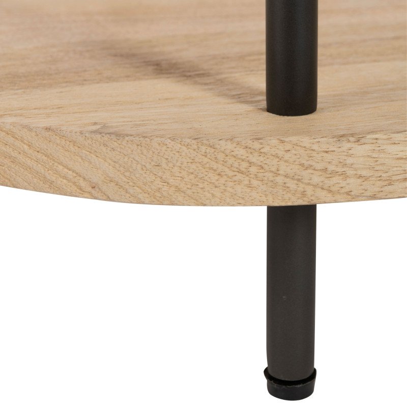 Table d'appoint ovale 2 plateaux en bois et métal LAHAVANE