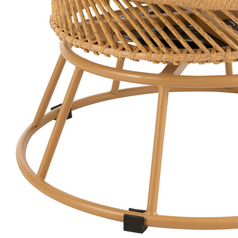 Fauteuil extérieur effet rotin avec coussin blanc KHARTOUM