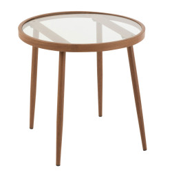 Table d'appoint ronde en verre 50cm DORANE