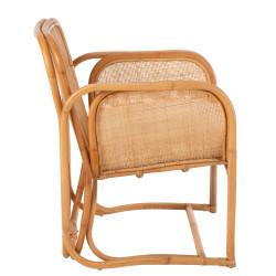 Fauteuil en rotin avec coussin beige LONDRES