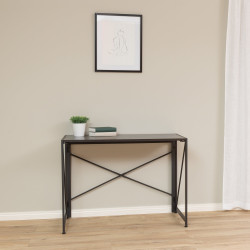 Bureau pliable minimaliste noir en bois TRINITY