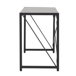 Bureau pliable minimaliste noir en bois TRINITY