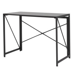 Bureau pliable minimaliste noir en bois TRINITY